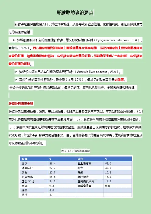 肝脓肿的诊治要点