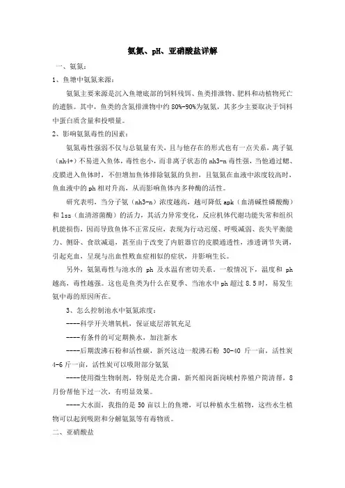水产养殖pH-氨氮-亚硝酸盐详解