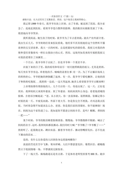 一次惊喜作文(7篇)(1)