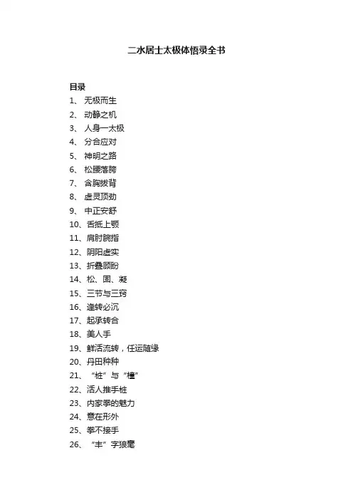 二水居士太极体悟录全书