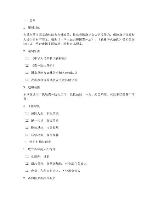 国营林场森林防火应急预案