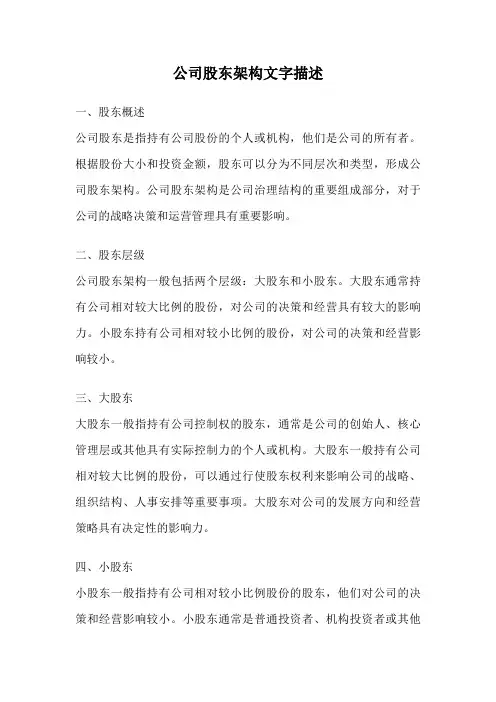 公司股东架构文字描述