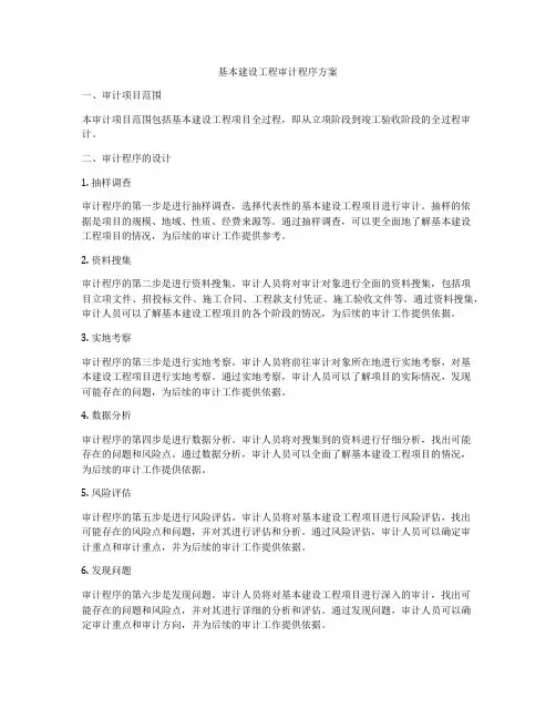 基本建设工程审计程序方案