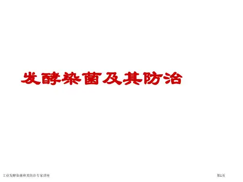 工业发酵染菌和其防治专家讲座