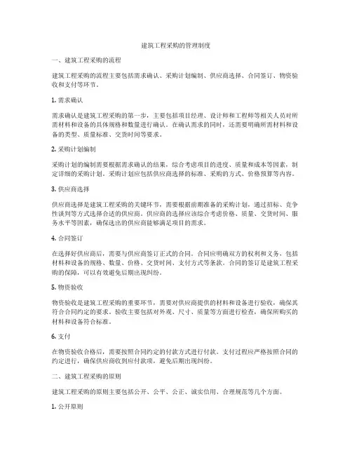 建筑工程采购的管理制度