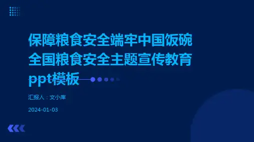 保障粮食安全端牢中国饭碗全国粮食安全主题宣传教育ppt模板