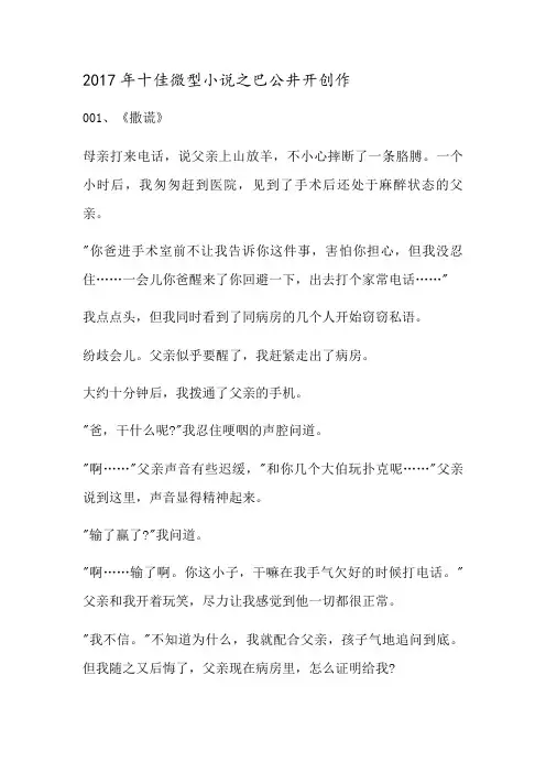 十佳微型小说