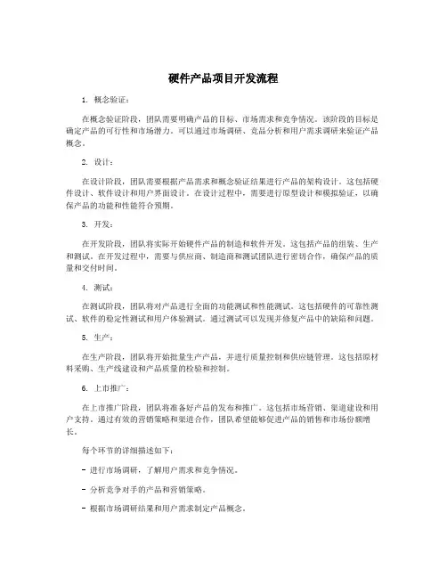 硬件产品项目开发流程