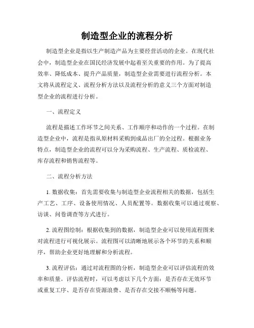 制造型企业的流程分析