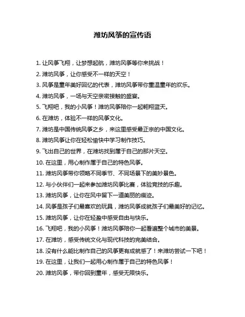 潍坊风筝的宣传语