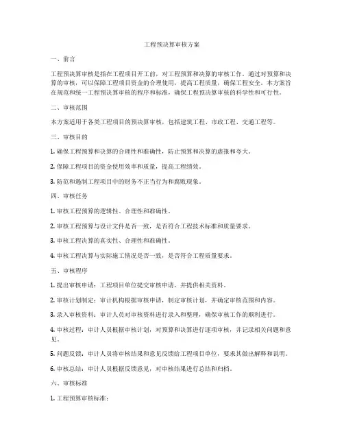 工程预决算审核方案