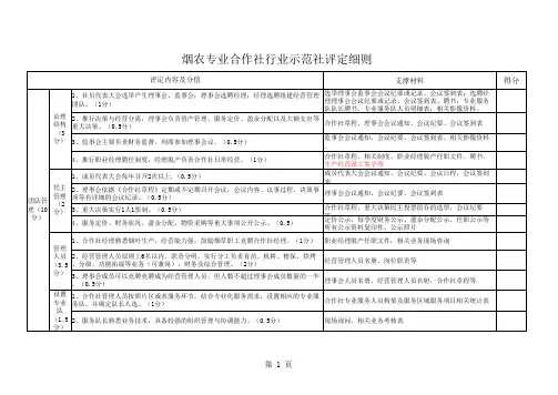 烟农专业合作社行业示范社评定细则