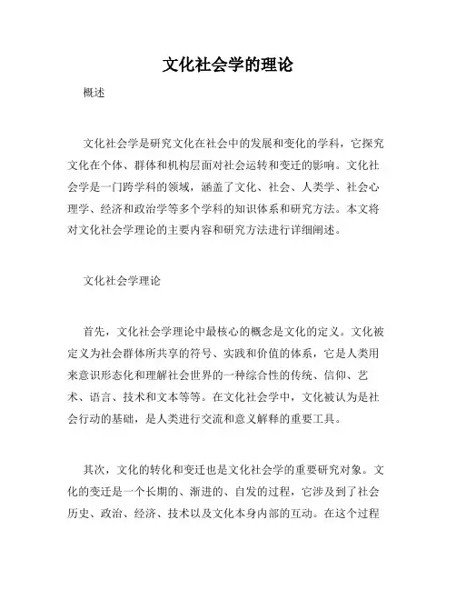 文化社会学的理论