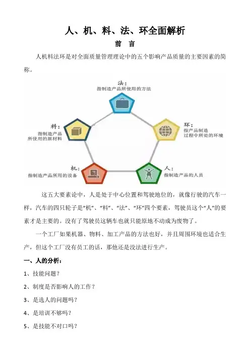人、机、料、法、环全面解析