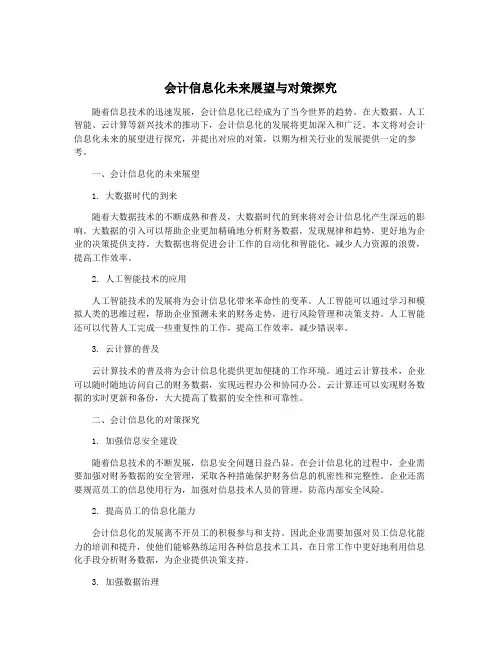 会计信息化未来展望与对策探究