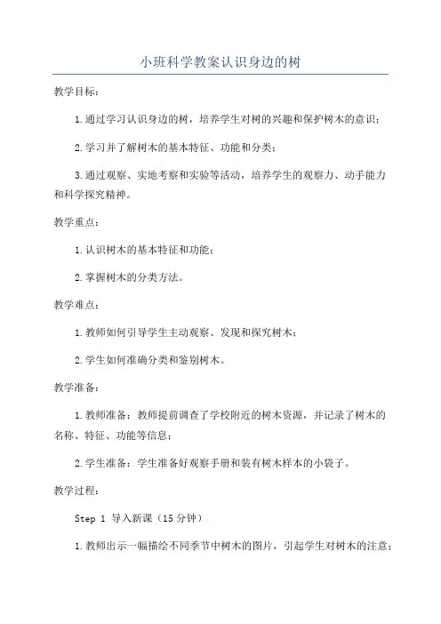 小班科学教案认识身边的树