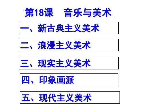 高中历史岳麓版必修三课件：第18课 音乐与美术 (共39张PPT)