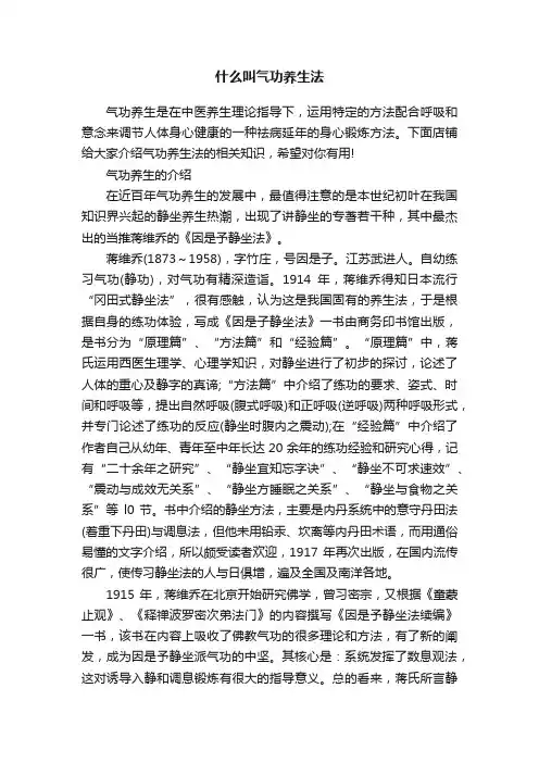 什么叫气功养生法