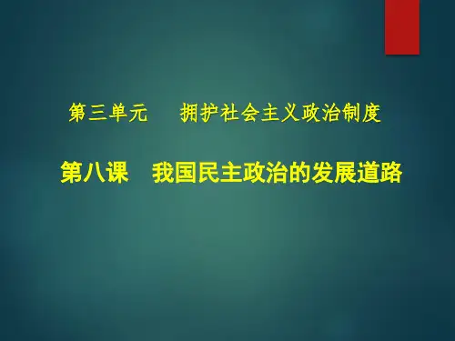 第8课我国民主政治的发展道路