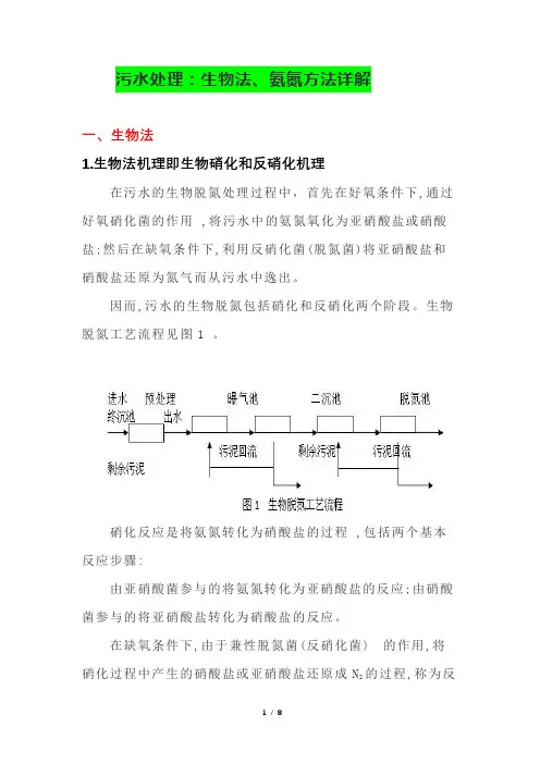 污水处理：生物法、氨氮方法详解