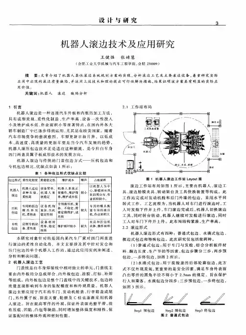 机器人滚边技术及应用研究