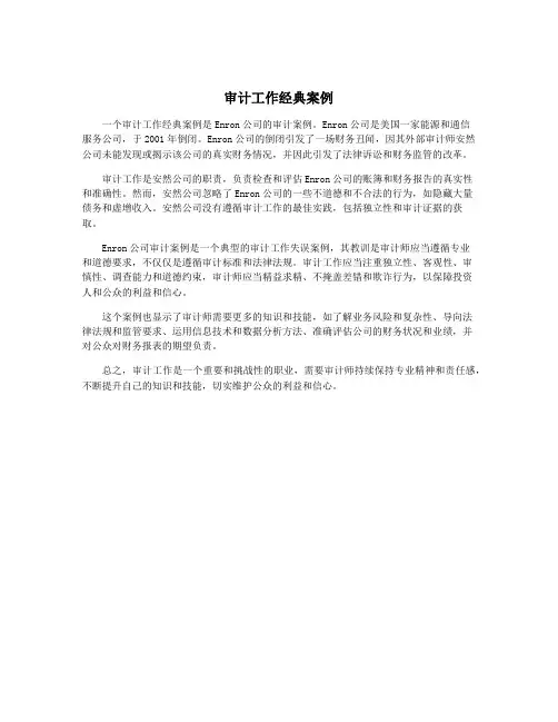 审计工作经典案例