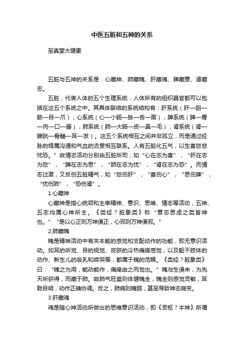 中医五脏和五神的关系