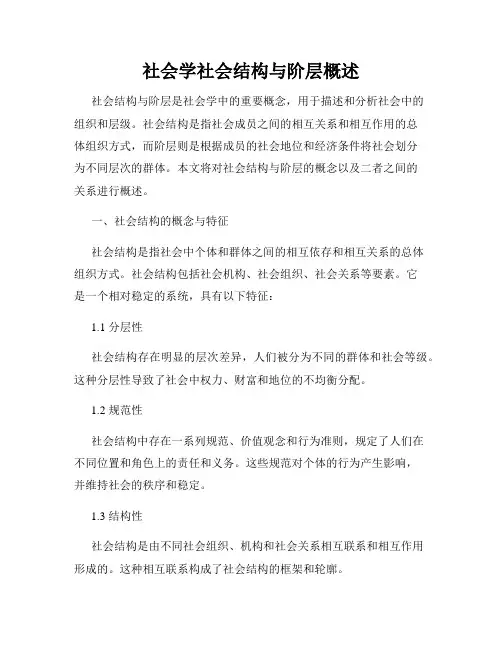 社会学社会结构与阶层概述