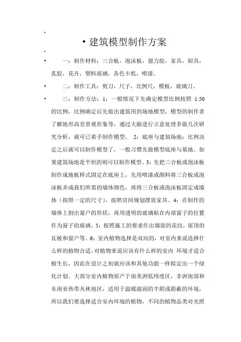 建筑模型制作方案