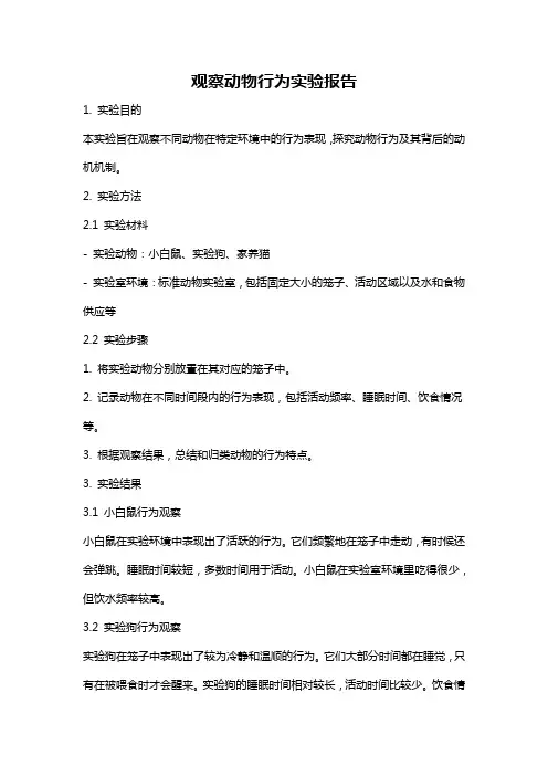 观察动物行为实验报告