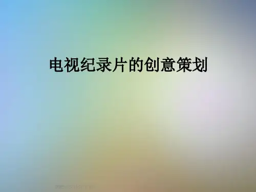 电视纪录片的创意策划