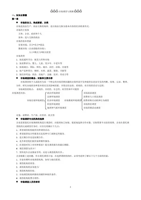 市场调查与预测复习资料