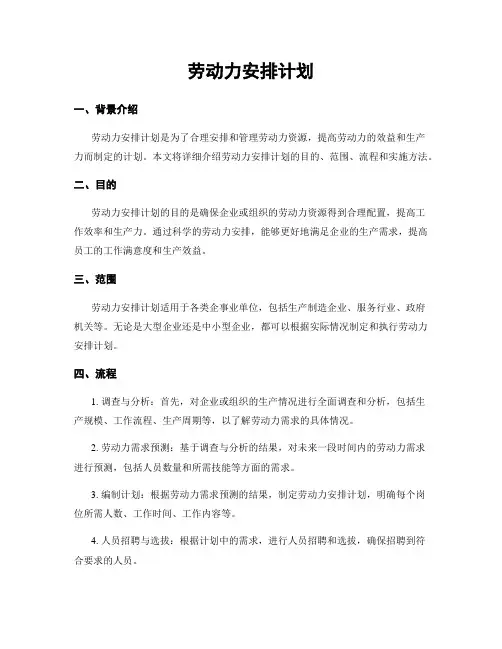 劳动力安排计划