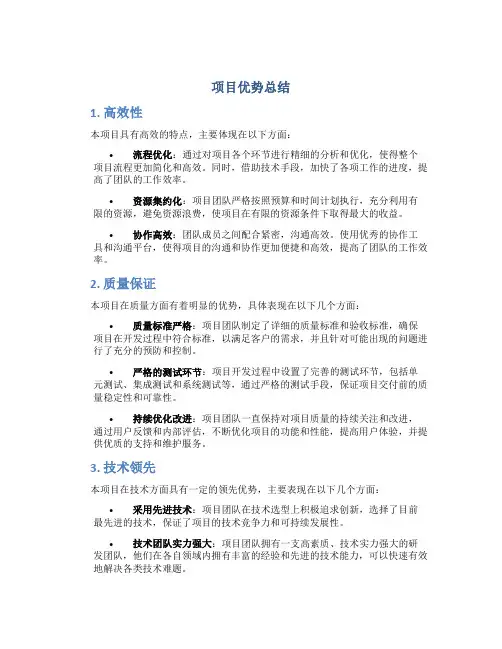 项目优势总结