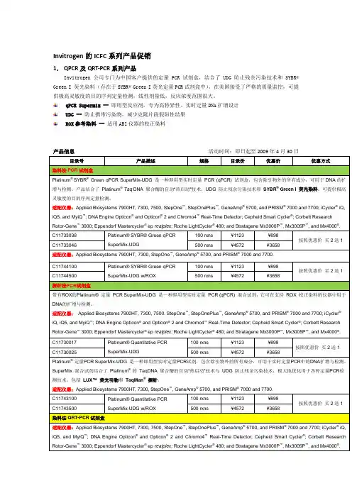 QPCR及QRT-PCR系列产品