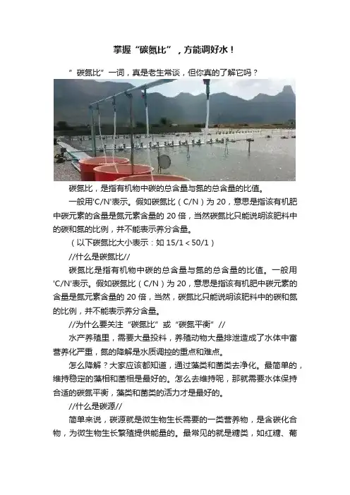 掌握“碳氮比”，方能调好水！