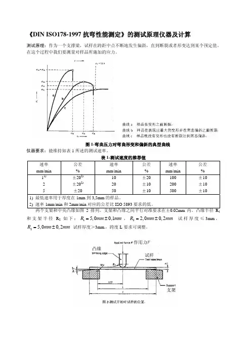 DIN ISO178-1997抗弯性能测定的测试原理仪器及计算