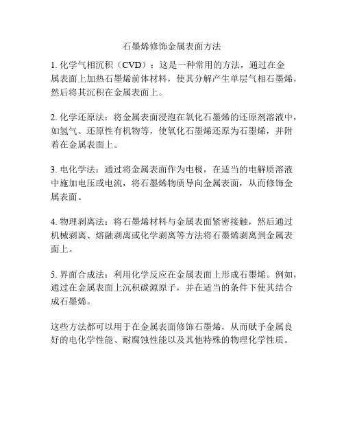 石墨烯修饰金属表面方法