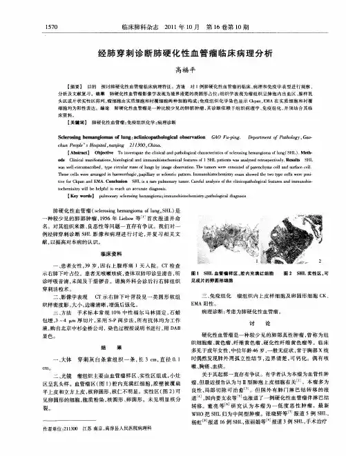 经肺穿刺诊断肺硬化性血管瘤临床病理分析