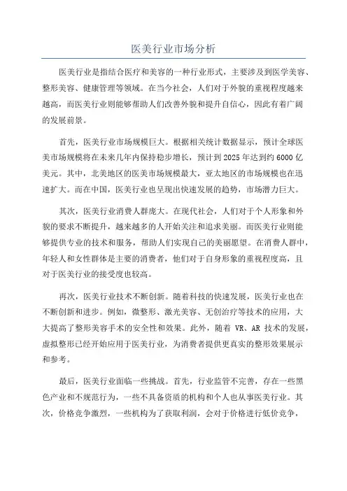 医美行业市场分析