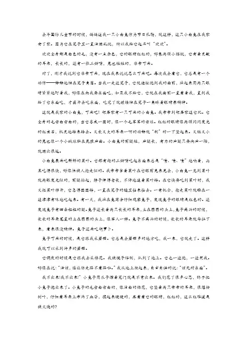 关于兔子的论文2000字