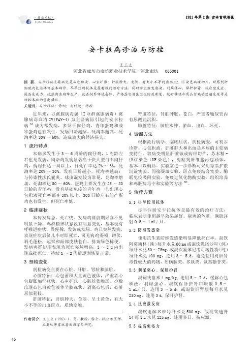 安卡拉病诊治与防控