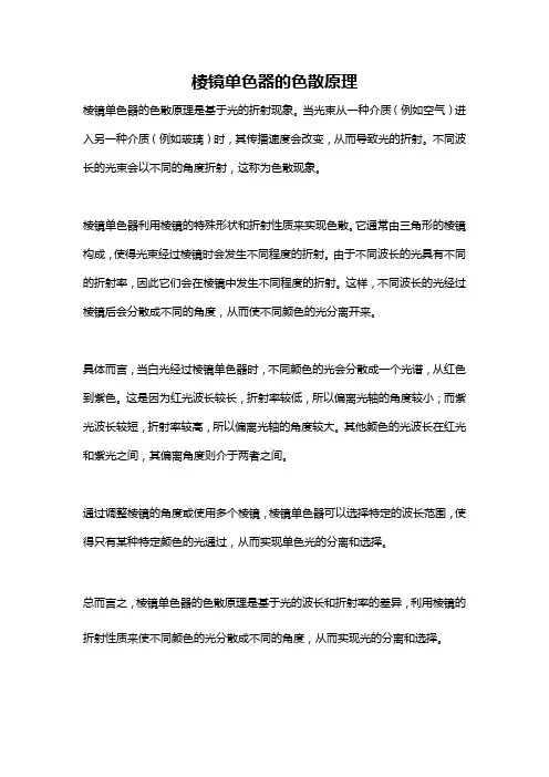 棱镜单色器的色散原理