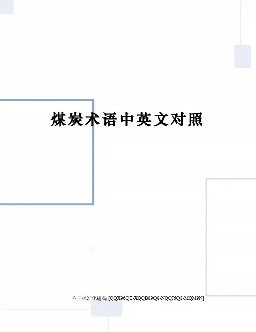 煤炭术语中英文对照修订稿
