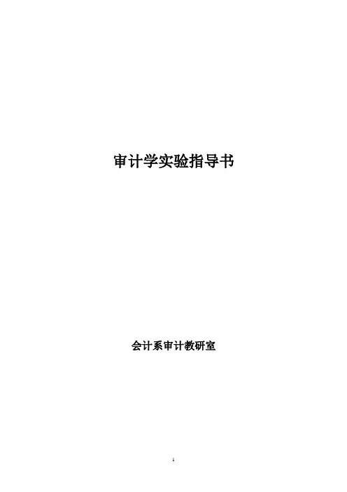审计学实验指导书