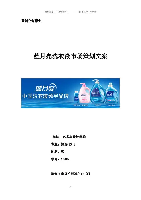 蓝月亮洗衣液市场调研资料