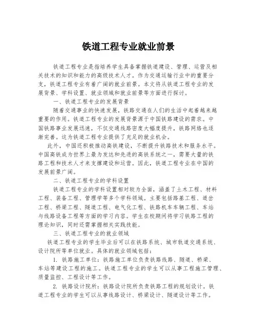 铁道工程专业就业前景