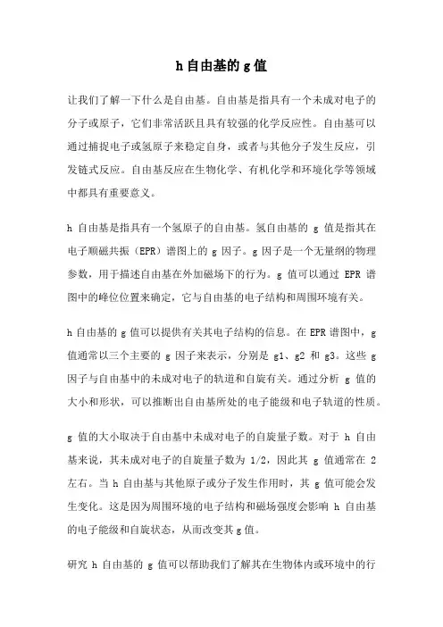 h自由基的g值