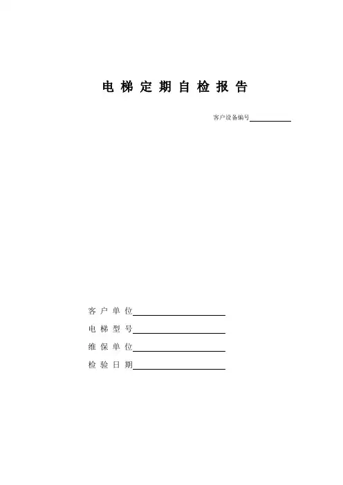 电梯维保定期检验报告