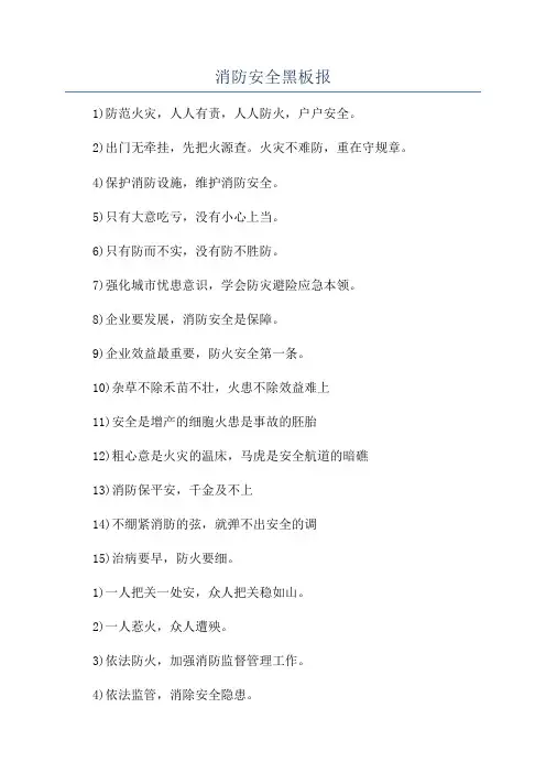消防安全黑板报